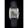Cartier Tank Anglaise White Tiger Dial Stainless Steel Case Black Leather Bracelet