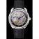Swiss Hermes Arceau Skeleton Black Dial Blue Hands Stainless Steel Case Black Leather Strap