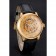 Swiss Patek Philippe Complications Openworked Dial Gold Case Black Leather Strap