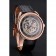 Swiss Hermes Arceau Skeleton Black Dial Brown Hands Rose Gold Case Black Leather Strap