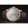 Swiss Vacheron Constantin Patrimony White Dial Gold Diamond Case Brown Leather Bracelet 1454180