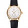 Swiss Rolex Cellini White Dial Gold Case Black Leather Strap