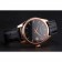 Swiss Patek Philippe Calatrava Black Dial Rose Gold Case Black Leather Strap