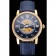 Swiss Cartier Rotonde Small Complication Blue Dial Gold Diamond Case Blue Leather Strap