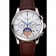 Patek Philippe Chronograph White Dial Blue Hands Stainless Steel Case Brown Leather Strap