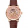 Swiss Piaget Altiplano Rose Gold Skeleton Dial With Diamonds Rose Gold Case Brown Leather Strap