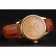 Swiss Rolex Cellini Gold Dial Gold Case Light Brown Leather Strap