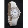 Omega De Ville Prestige Small Seconds White Dial Diamond Bezel Stainless Steel Case White Leather Strap