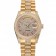 Swiss Rolex Day-Date Red Diamond Pave Dial Gold Diamond Bracelet 1453960