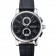 Montblanc Chronograph Black Dial Black Leather Bracelet Silver Case 1454111