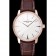Swiss Vacheron Constantin Patrimony Grand Taille White Dial Rose Gold Diamonds Case Brown Leather Bracelet 1454171