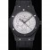 Hublot Classic Fusion Diamond Skull Dial Black Steel Case Black Leather Strap 622815