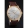 Swiss Vacheron Constantin Patrimony White Dial Gold Diamond Case Brown Leather Bracelet 1454180