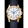 Omega Chronograph White Dial Gold Case Blue Leather Strap