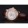 Omega De Ville Prestige White Dial Rose Gold Case Brown Leather Strap