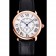 Cartier Ronde Louis Cartier White Dial Gold Case Black Leather Strap