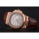 Patek Philippe Nautilus White Dial Rose Gold Case Brown Leather Strap