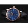 Rolex Cellini Blue Dial Gold Bezel Stainless Steel Case Black Leather Strap 622841