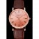 Patek Philippe Calatrava Rose Gold Dial Roman Numerals Ribbed Bezel Rose Gold Case Brown Leather Strap