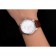 Patek Philippe Calatrava Date White Embossed Dial Stainless Steel Case Brown Leather Strap