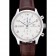 IWC Portugieser Chronograph White Dial Rose Gold Hands And Numerals Stainless Steel Case Brown Leather Strap
