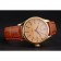 Swiss Rolex Cellini Date Gold Guilloche Dial Gold Case Light Brown Leather Strap