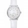 Omega DeVille Prestige White Dial Silver Diamond Case White Leather Bracelet 1454119