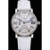 Cartier Ronde Second Time Zone White Dial Stainless Steel Case With Diamonds White Leather Strap 622803