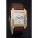 Piaget Emperador Limited Edition White Dial Engraved Gold Case Brown Leather Bracelet 1454139