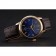 Omega DeVille Prestige Small Seconds Blue Dial Gold Case Brown Leather Bracelet 622601