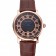 Cartier Rotonde Date Black Dial Rose Gold Case Brown Leather Strap