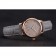Patek Philippe Calatrava Gray Dial Diamond Markings Rose Gold Case Gray Leather Strap