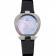 Omega Ladies Watch Pearl Dial Stainless Steel Case With Diamonds Black Leather Strap 622828