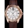 Cartier Calibre De Cartier Small Seconds White Dial Rose Gold Case Brown Leather Strap
