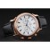 Patek Philippe Chronograph White Dial Blue Markings Rose Gold Case Black Leather Strap