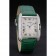 Cartier Tank Anglaise 36mm White Dial Diamonds Steel Case Green Leather Bracelet