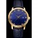 Patek Philippe Calatrava Date Blue Embossed Dial Gold Case Blue Leather Strap