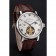 Patek Philippe Complications Moonphase Tourbillon White Dial Stainless Steel Case Brown Leather Strap