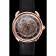 Swiss Hermes Arceau Skeleton Black Dial Brown Hands Rose Gold Case Black Leather Strap