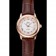 Omega De Ville Prestige Ladies White Dial Rose Gold Case Brown Leather Strap