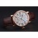 Cartier Ronde Second Time Zone White Dial Gold Case Brown Leather Strap 622801