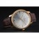 Swiss Vacheron Constantin Patrimony White Dial Gold Diamond Case Brown Leather Bracelet 1454180