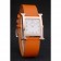 Hermes Heure H Rose Gold Bezel Orange Leather Strap White Dial 80234