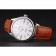 Swiss Rolex Cellini White Dial Roman Numerals Stainless Steel Case Light Brown Leather Strap