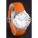 Cartier Ballon Bleu Silver Bezel with White Dial and Orange Leather Band 621550