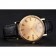 Patek Philippe Calatrava Gold Dial Roman Numerals Ribbed Bezel Gold Case Black Leather Strap