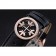 Patek Philippe Geneve Two Dial Black Dial Rose Gold Bezel Black Leather Band 622146
