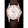Patek Philippe Calatrava White Dial Diamond Numerals Rose Gold Case Brown Leather Strap 622834