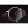 Swiss Vacheron Constantin Patrimony Grand Taille Black Dial Rose Gold Diamonds Case Brown Leather Bracelet 1454174