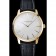 Swiss Vacheron Constantin Patrimony Grand Taille White Dial Gold Case Black Leather Bracelet 1454176